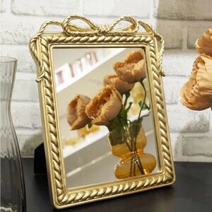 Gold Decorative Rope-Edge Table Mirror - Home Accents 8x10”